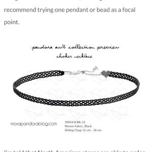 Pandora Black Woven Choker Necklace